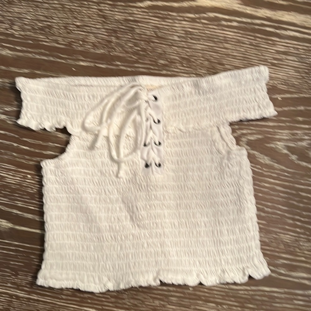 Aeropostale off the shoulder touched crop top